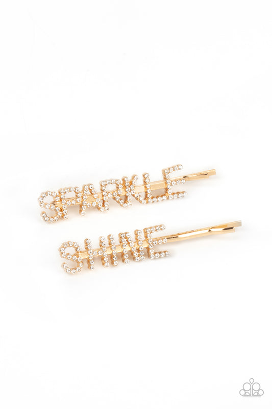 Paparazzi - Center of the SPARKLE-verse - Gold Hair Clip