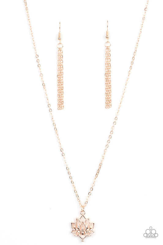 Paparazi - Lotus Retreat - Rose Gold Necklace