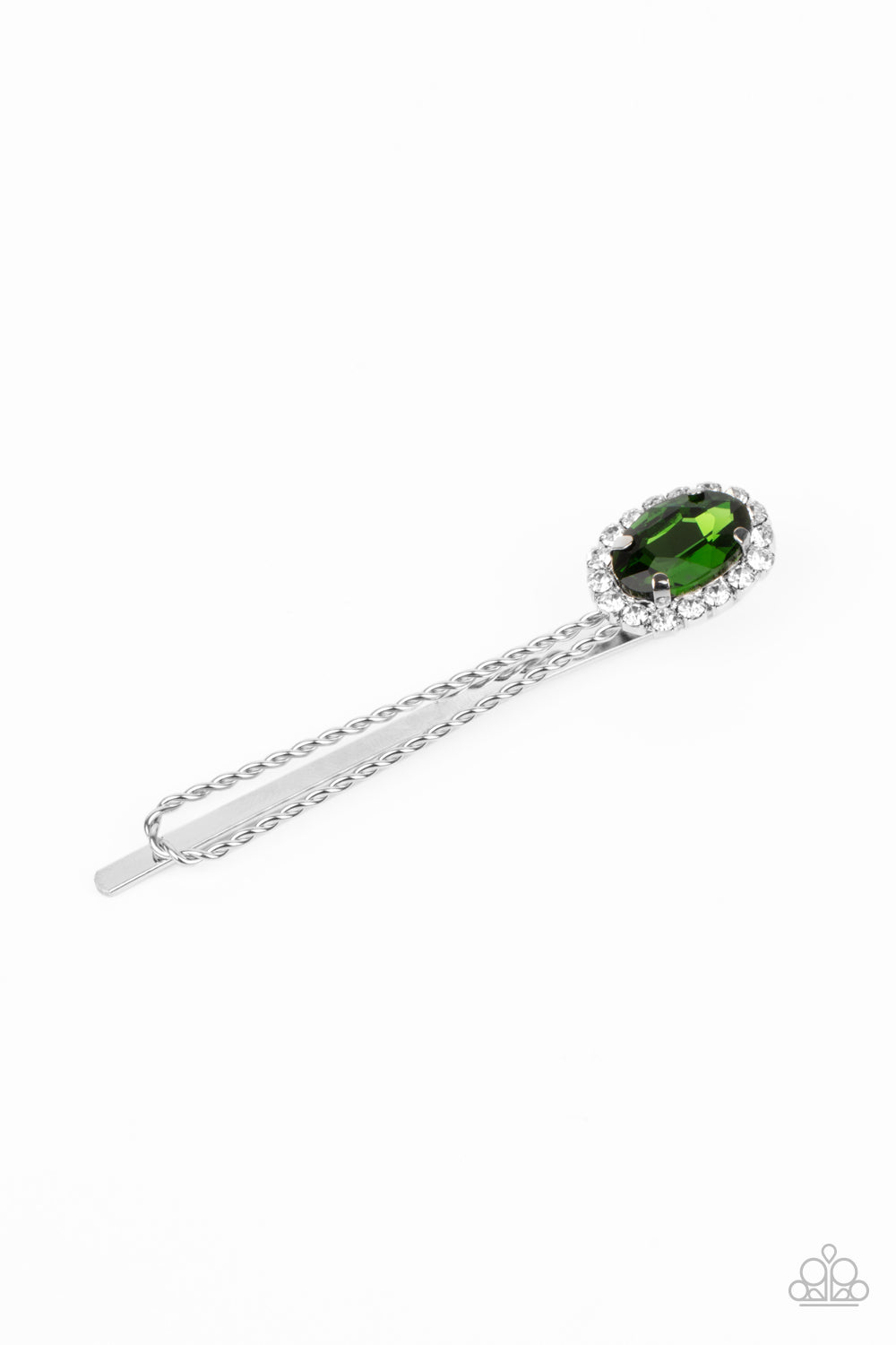 Paparazzi - Gala Glitz - Green Hair Clip