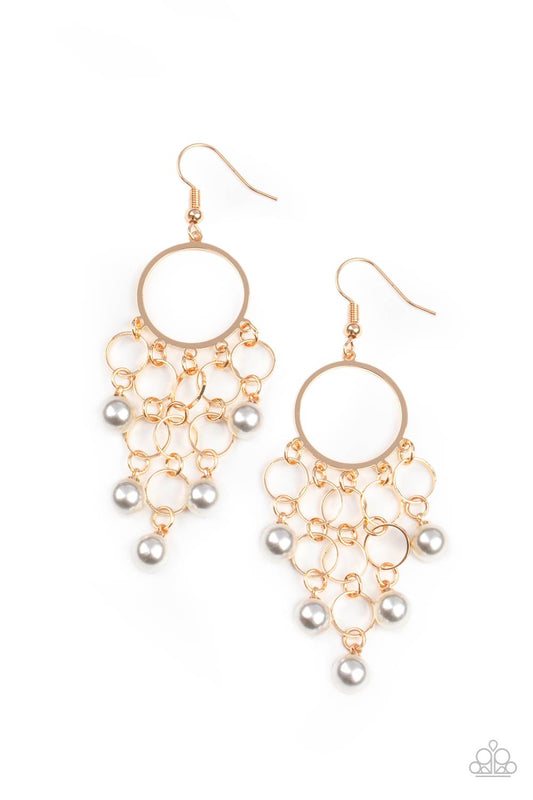 Paparazzi - When Life Gives You Pearls - Gold Earrings