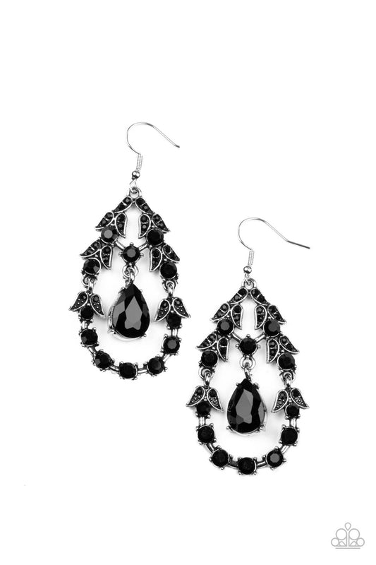 Paparazzi - Garden Decorum - Black Earrings