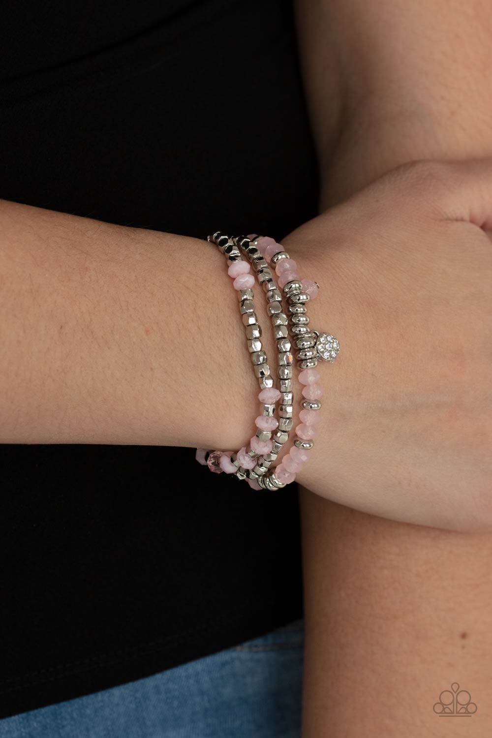 Paparazzi - Glacial Glimmer - Pink Bracelet