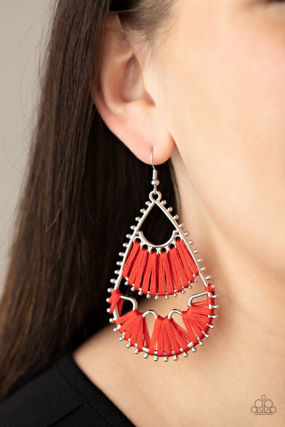 Paparazzi - Samba Scene - Red Earrings