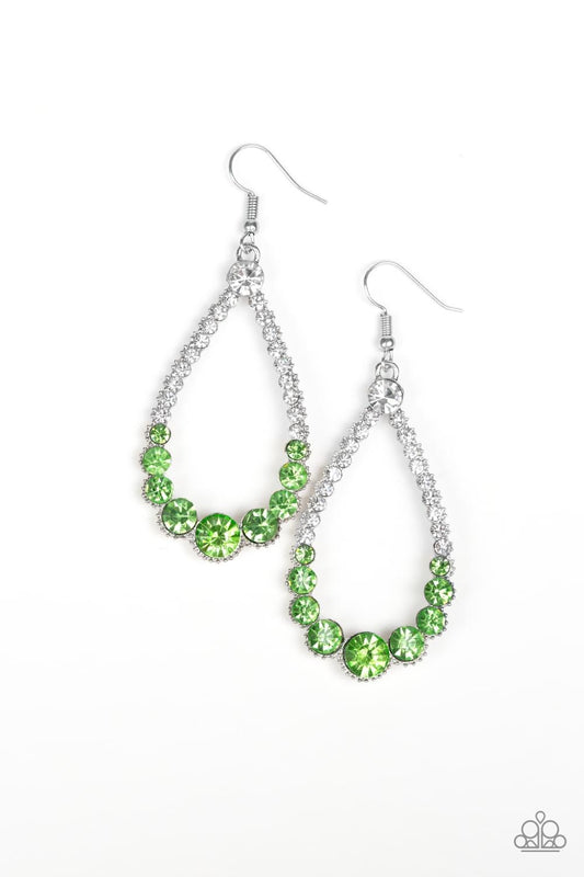 Paparazzi - TOKEN TWINKLE - GREEN TEARDROP EARRINGS