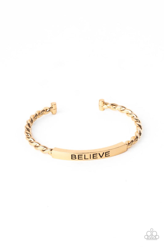 Paparazzi - Keep Calm and Believe - Gold Bracelet