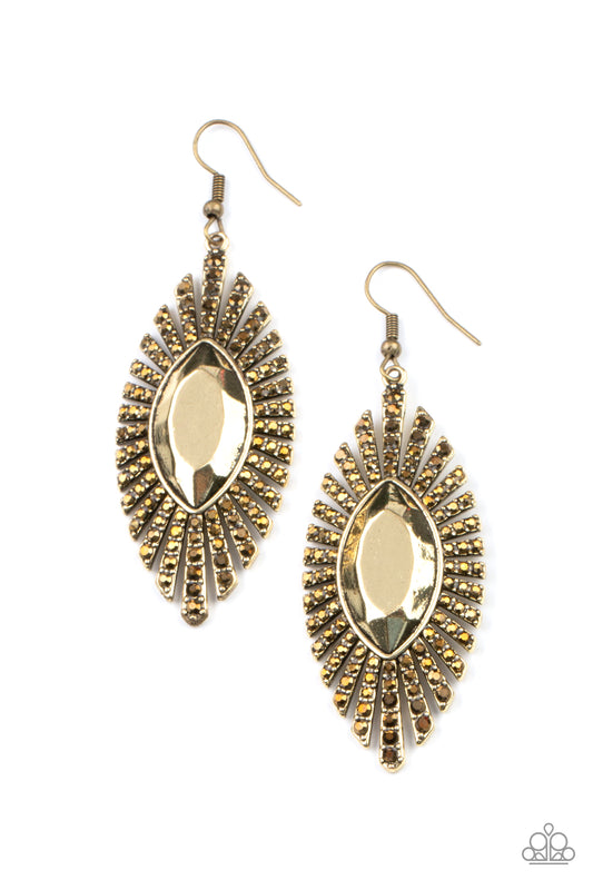 Paparazzi - Who Is The FIERCEST Of Them All - Brass Earrings