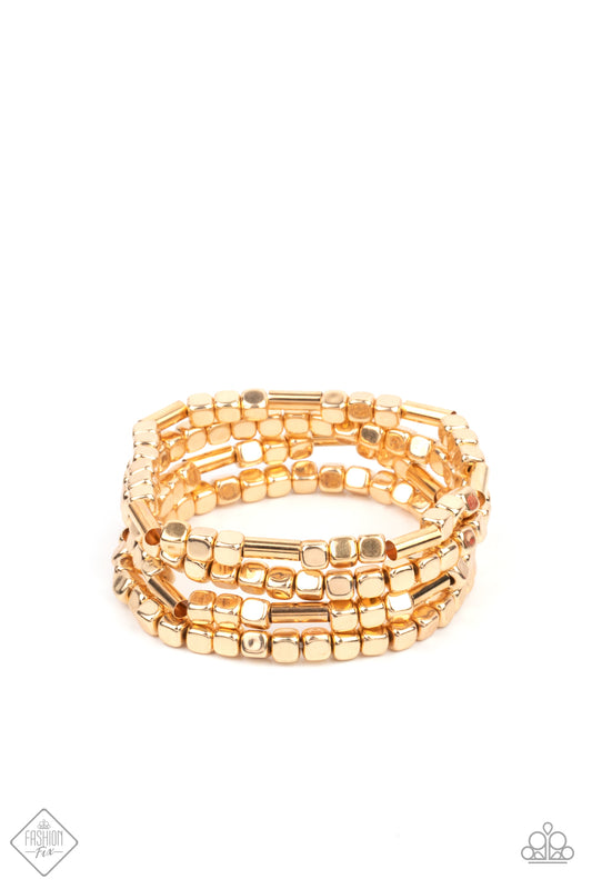 Paparazzi- Metro Materials - Gold Bracelet