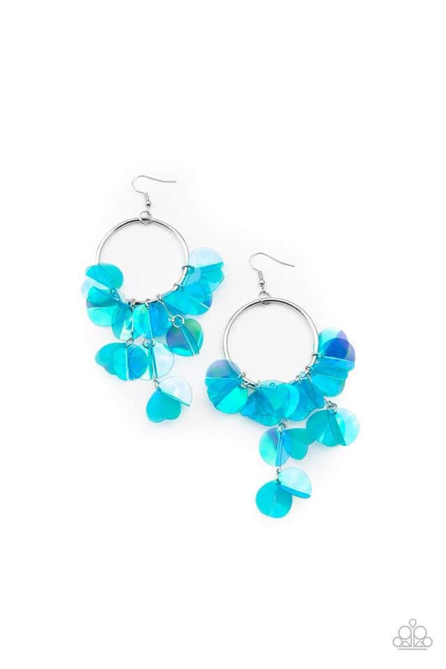 Paparazzi - Holographic Hype - Blue Earrings