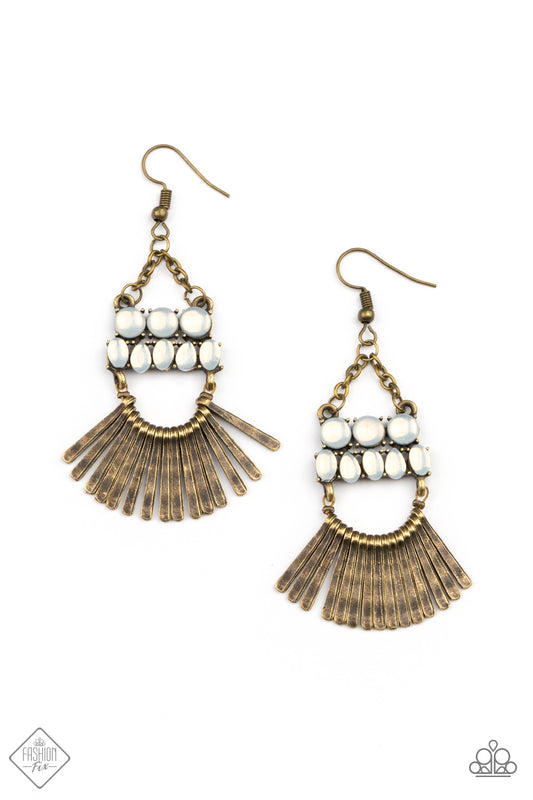 Paparazzi - A FLARE For Fierceness - Brass Earrings