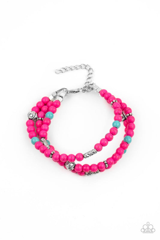 Paparazzi - Desert Decorum - Pink Bracelet