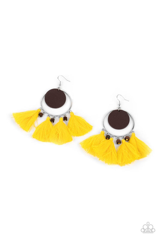 Paparazzi - Yacht Bait - Yellow Earrings