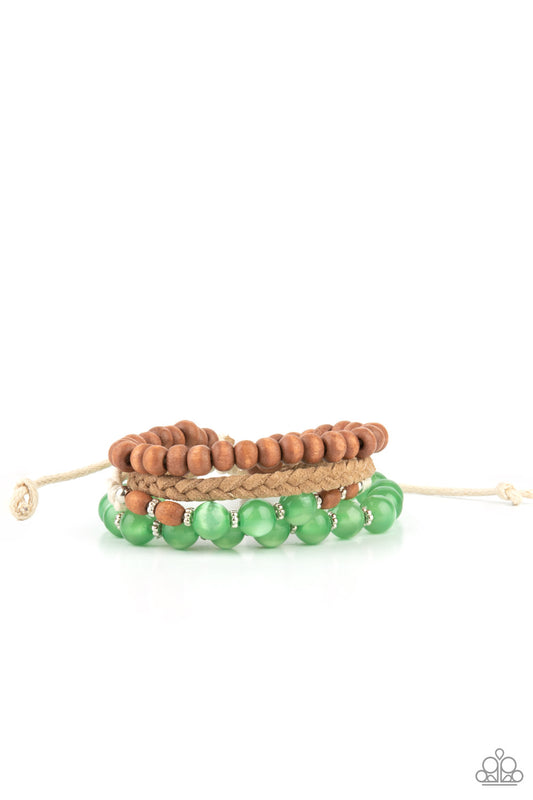 Paparazzi - Down HOMESPUN - Green Urban Bracelet