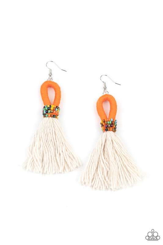 Paparazzi- The Dustup - Orange Earrings