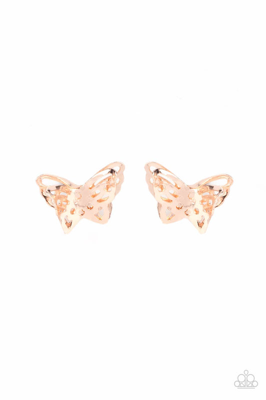 Paparazzi - Flutter Fantasy - Rose Gold Earrings