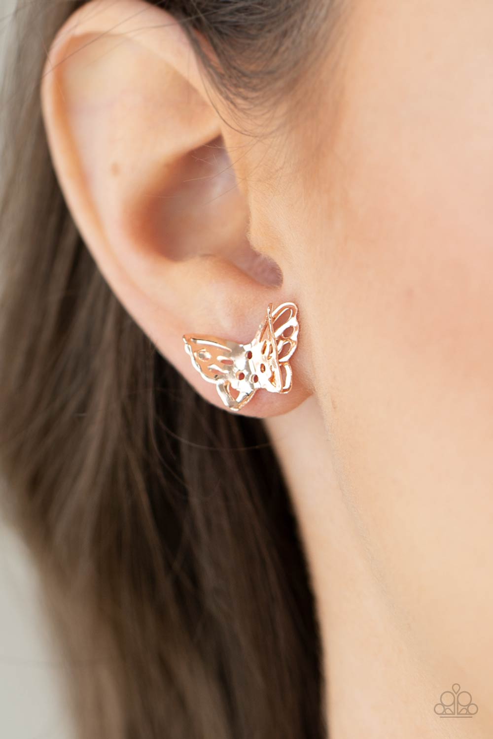 Paparazzi - Flutter Fantasy - Rose Gold Earrings