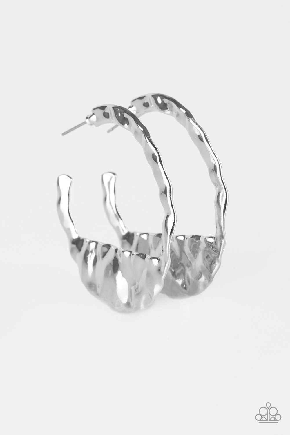 Paparazzi- The BEAST Of Me - Silver Hoop Earrings