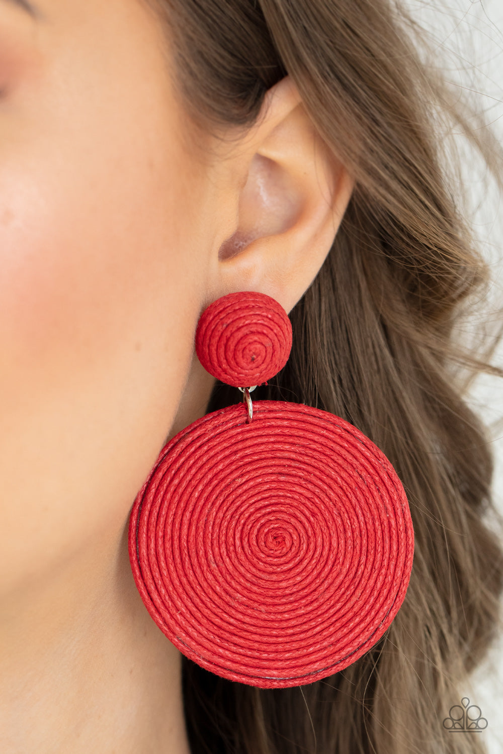 Paparazzi - Circulate The Room - Red Post Earrings