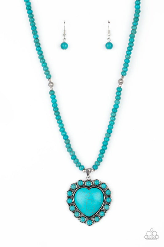 Paparazzi- A Heart Of Stone - Blue Necklace