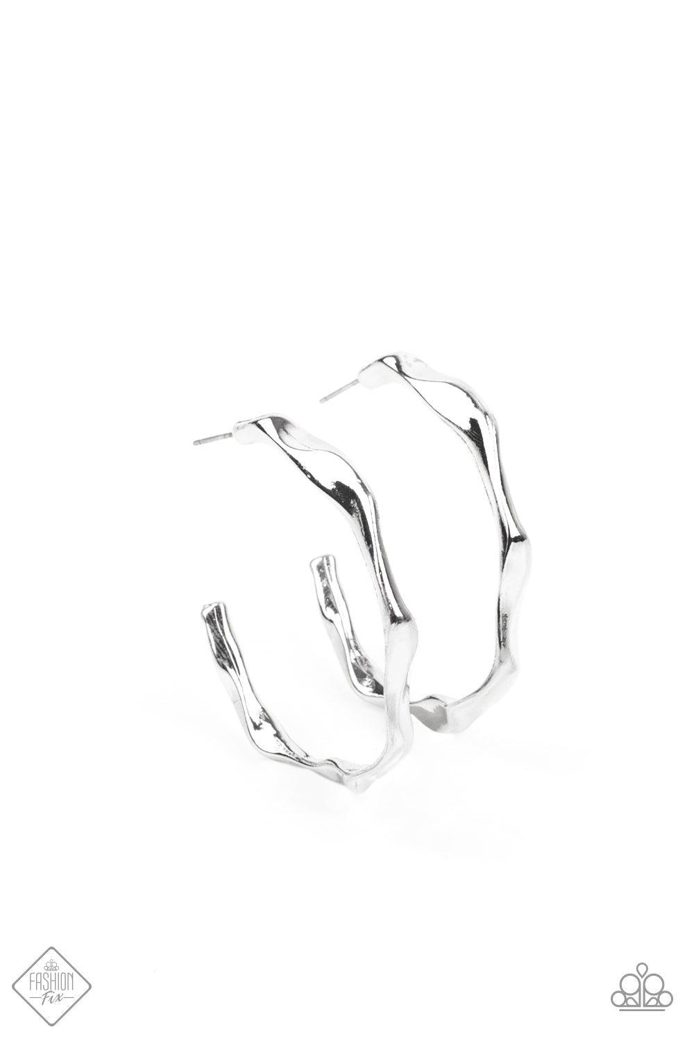 Paparazzi - Coveted Curves - Silver Hoop Earrings