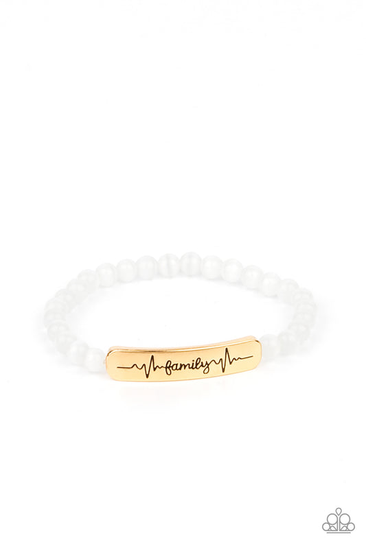 Paparazzi - Family is Forever - Gold Stretchy Bracelet