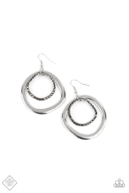 Paparazzi - Spinning With Sass - Silver Earring