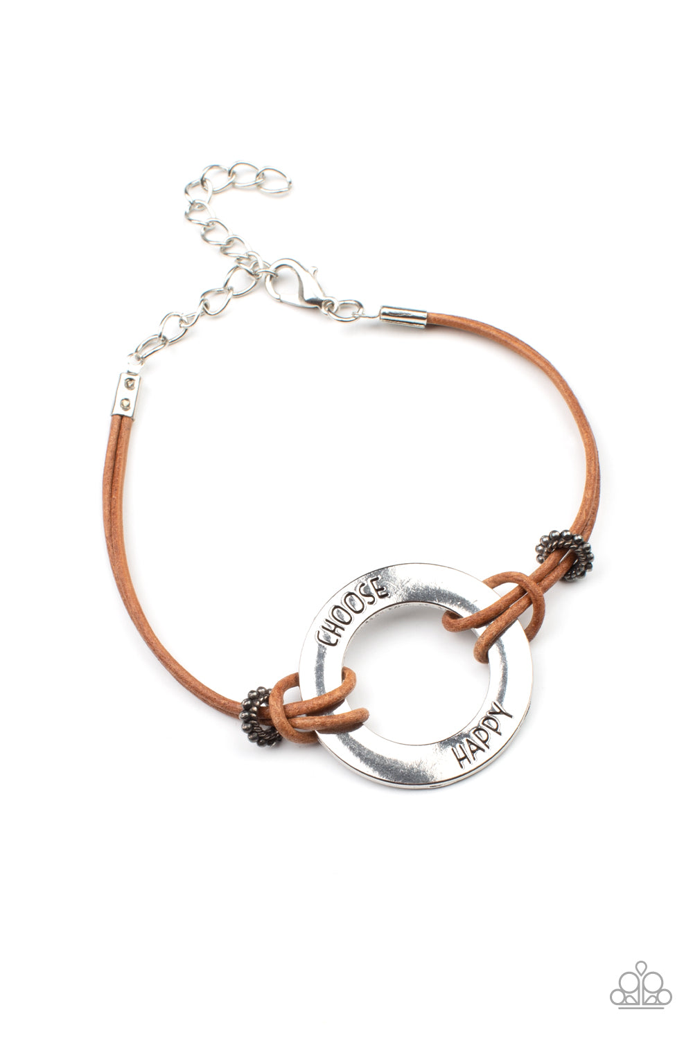 Paparazzi- Choose Happy - Brown Bracelet