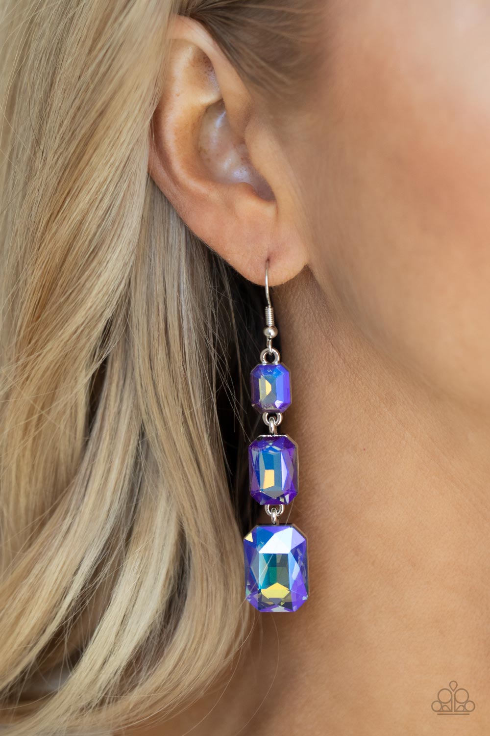 Paparazzi - Cosmic Red Carpet - Blue Earrings