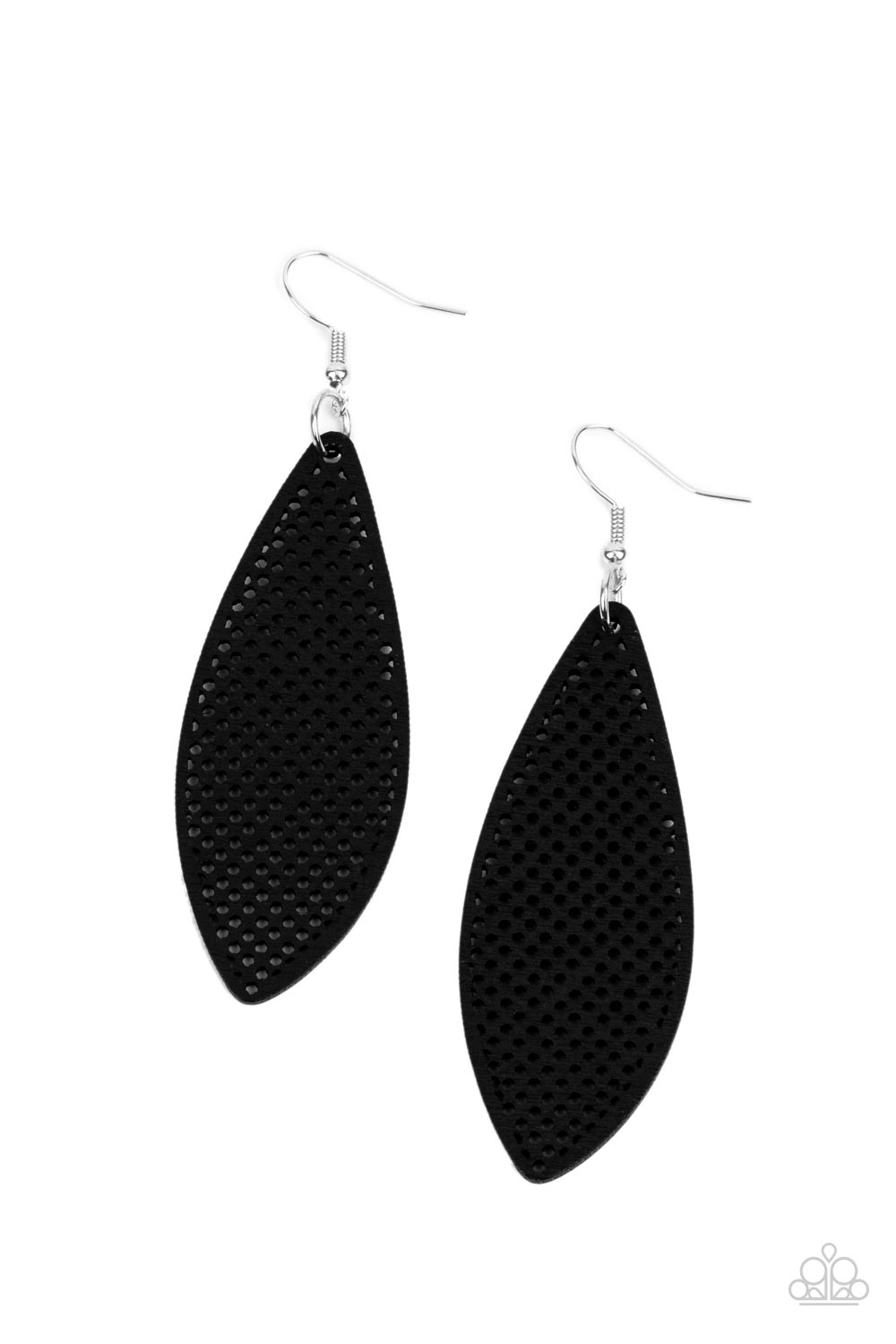 Paparazzi - Surf Scene - Black Earrings