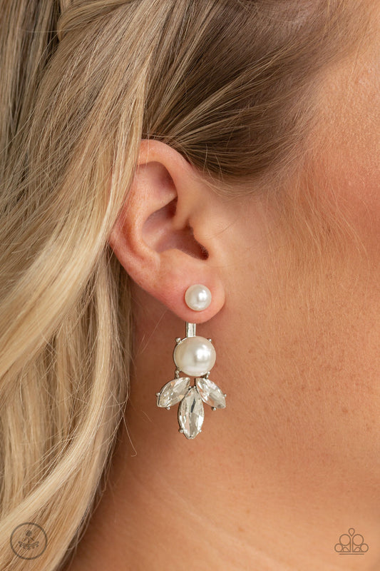 Paparazzi - Extra Elite White Post Earrings