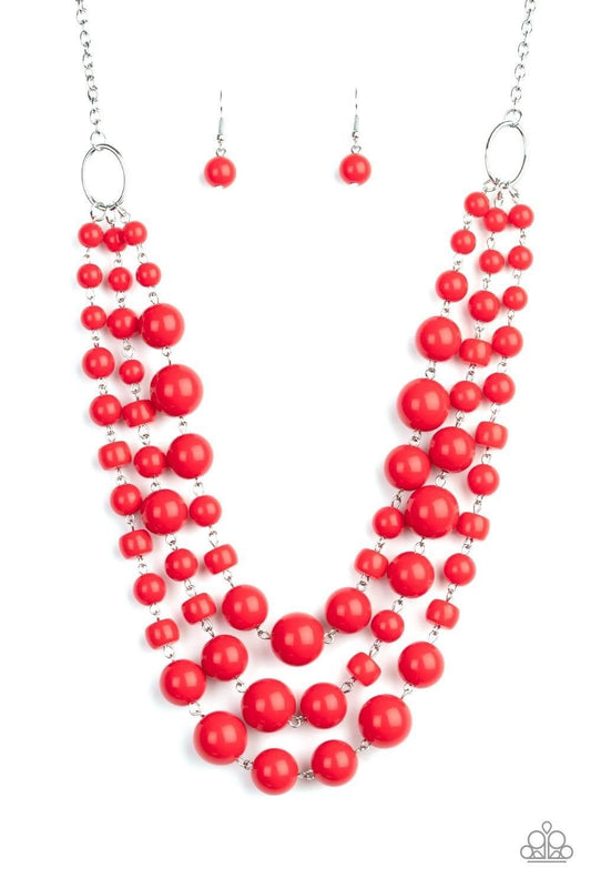 Paparazzi- Everyone Scatter! - Red Necklace