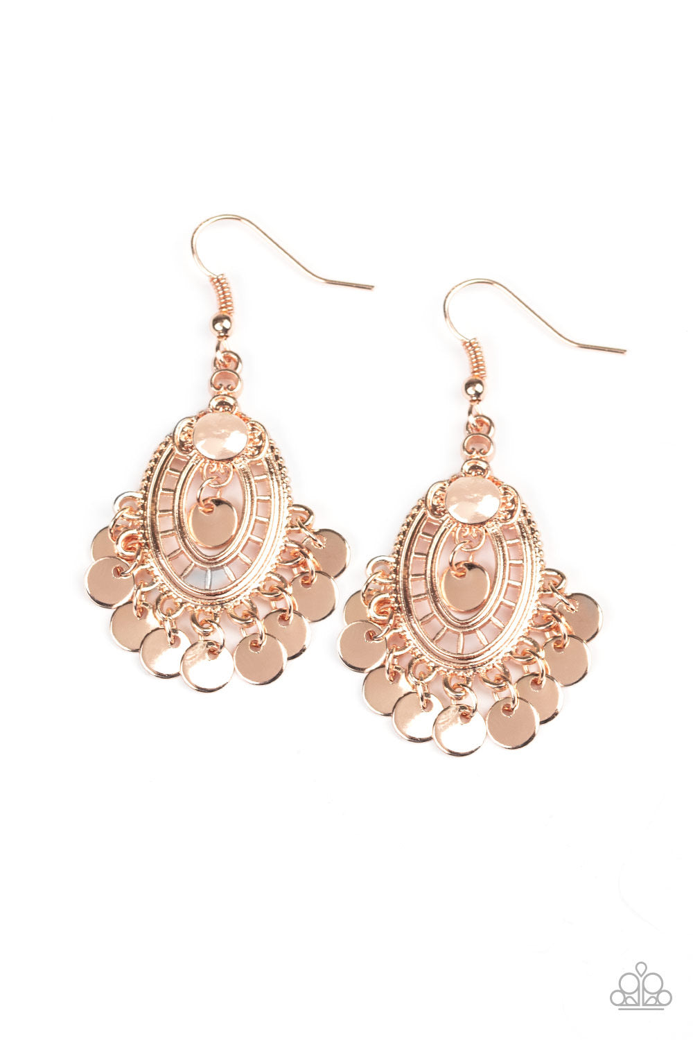 Paparazzi - Chime Chic - Rose Gold Earrings