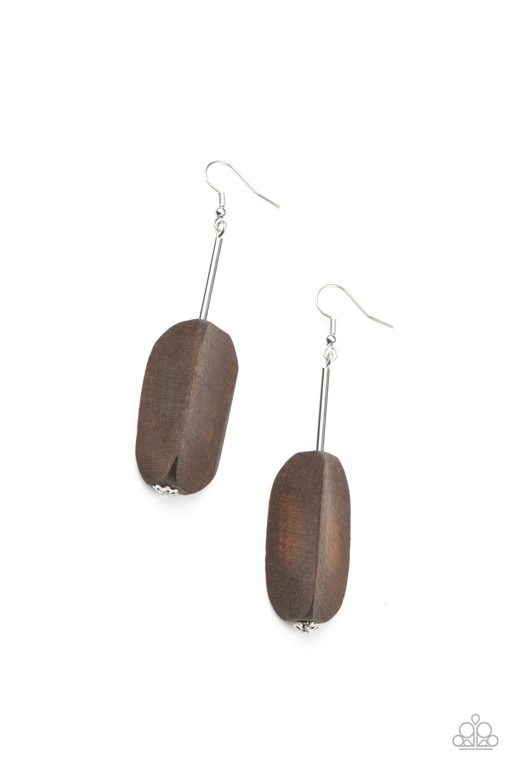 Paparazzi - Tamarack Trail - Brown Wooden Earrings