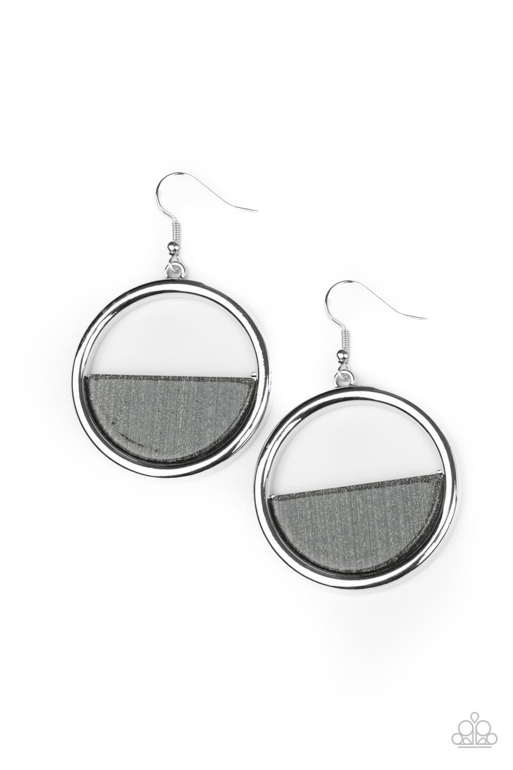 Paparazzi - Stuck in Retrograde Silver Earrings