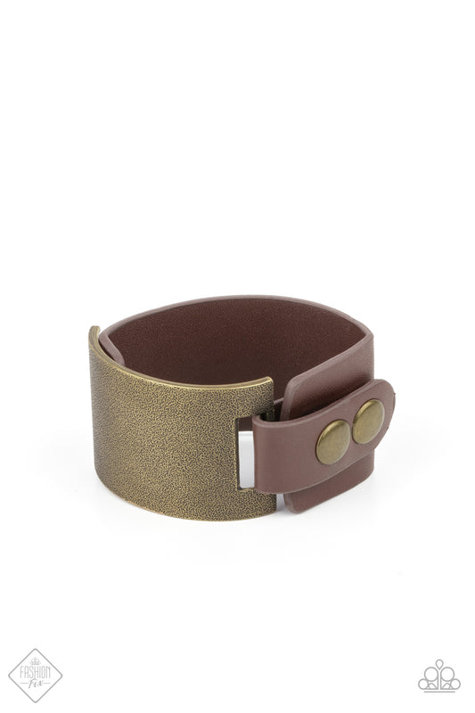 Paparazzi- Studded Synchronism - Brass Urban Bracelet