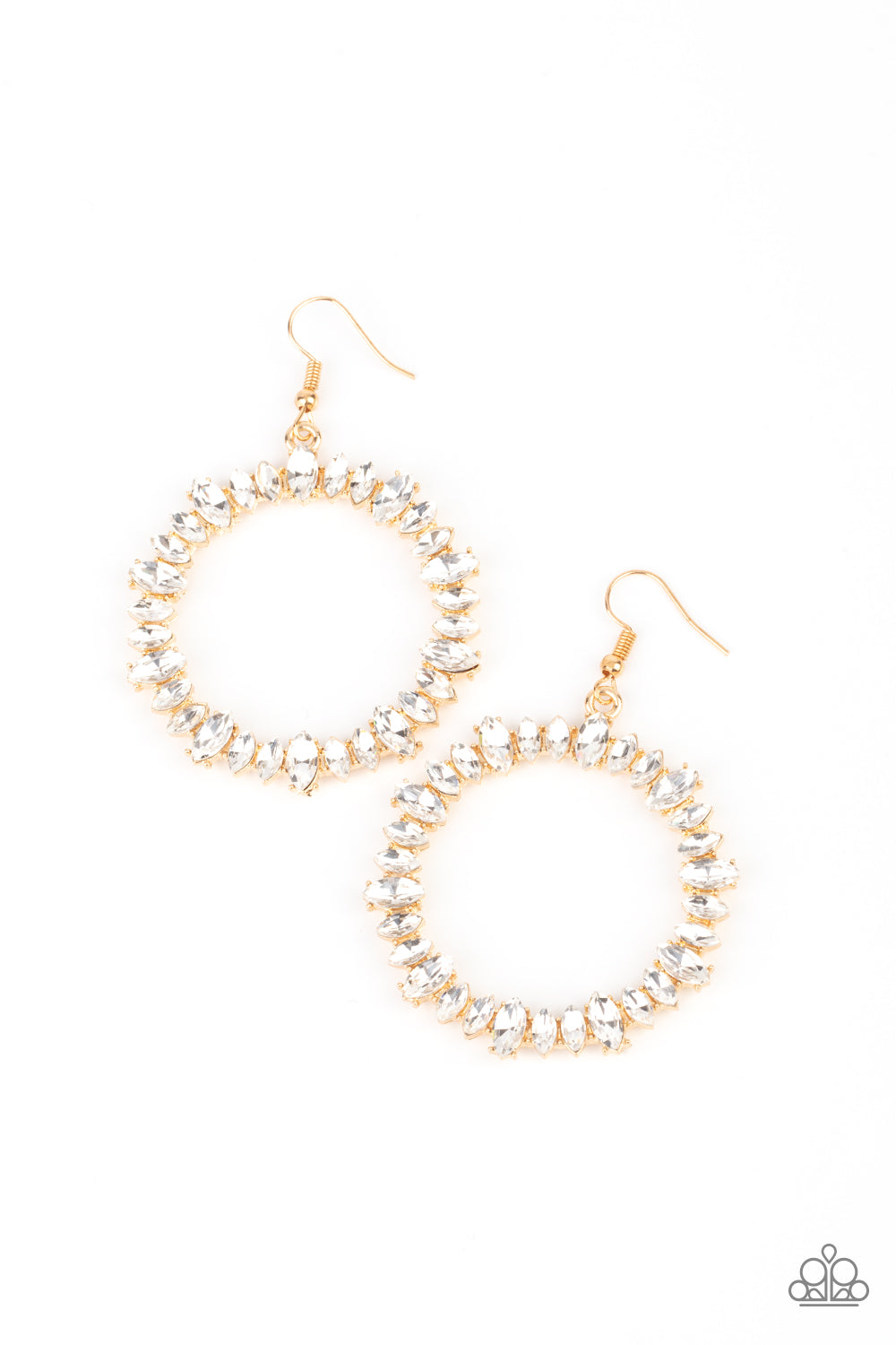 Paparazzi- Glowing Reviews - Gold Earrings