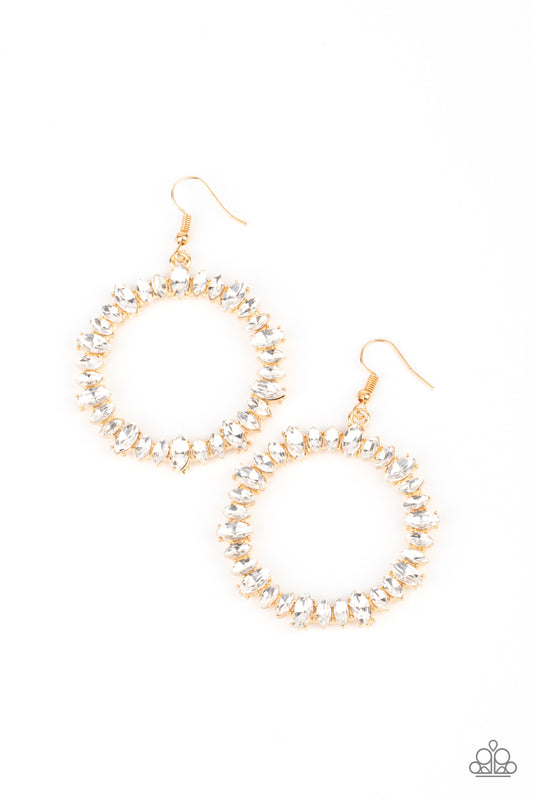 Paparazzi- Glowing Reviews - Gold Earrings