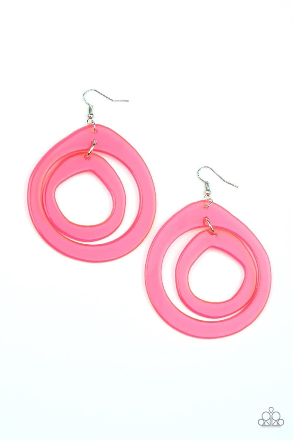 Paparazzi - Show Your True NEONS-Pink Earrings