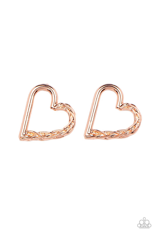 Paparazzi - Cupid, Who? - Copper Post Earrings