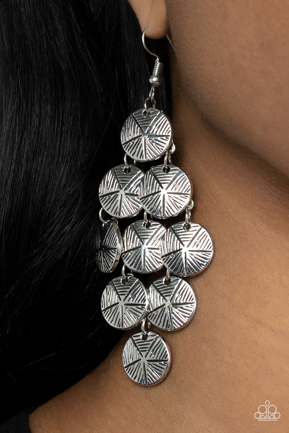 Paparazzi- How CHIME Flies - Silver Earrings