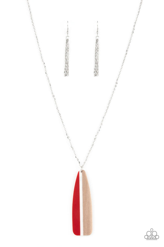 Paparazzi - Grab a Paddle - Red Wooden Necklace