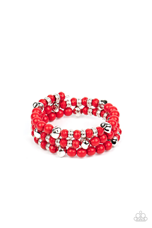 Paparazzi - Vibrant Verve - Red Bracelet