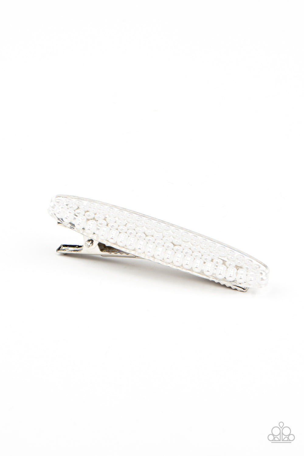 Paparazzi - Pearl Pizzaz - White Hair Clip