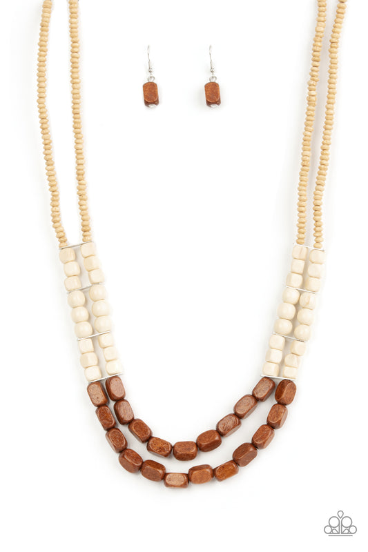 Paparazzi - Bermuda Bellhop - Brown Necklace