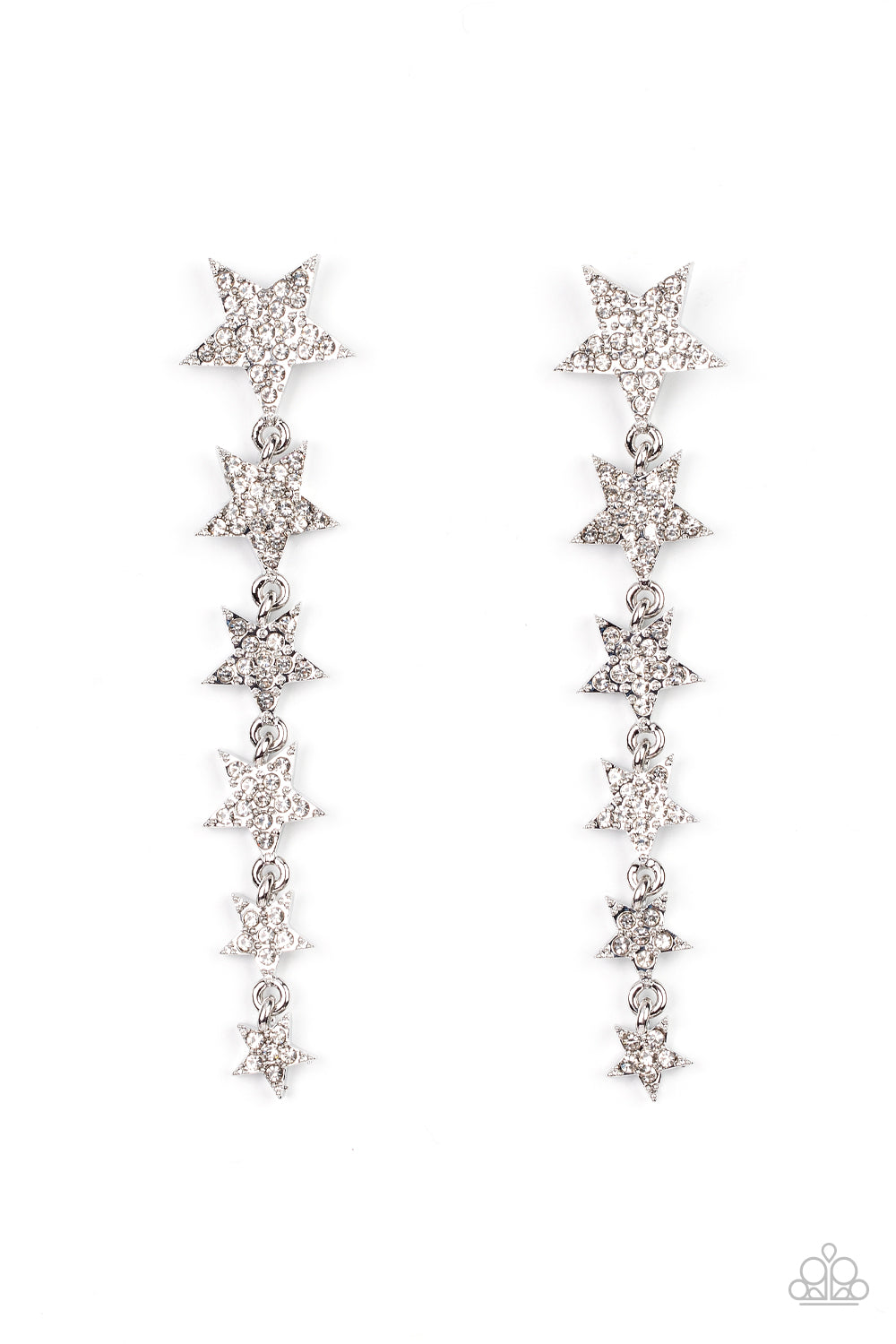 Paparazzi- Americana Attitude - White Post Earrings