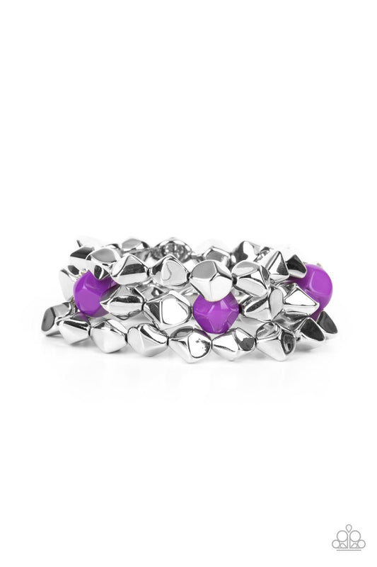 Paparazzi - A Perfect TENACIOUS - Purple Stretchy Bracelet