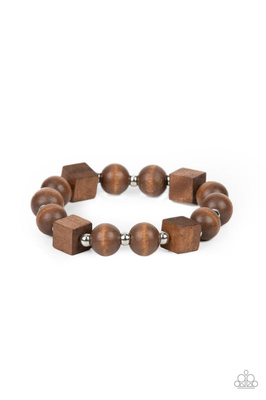 Paparazzi - Timber Trendsetter - Brown Wooden Bracelet