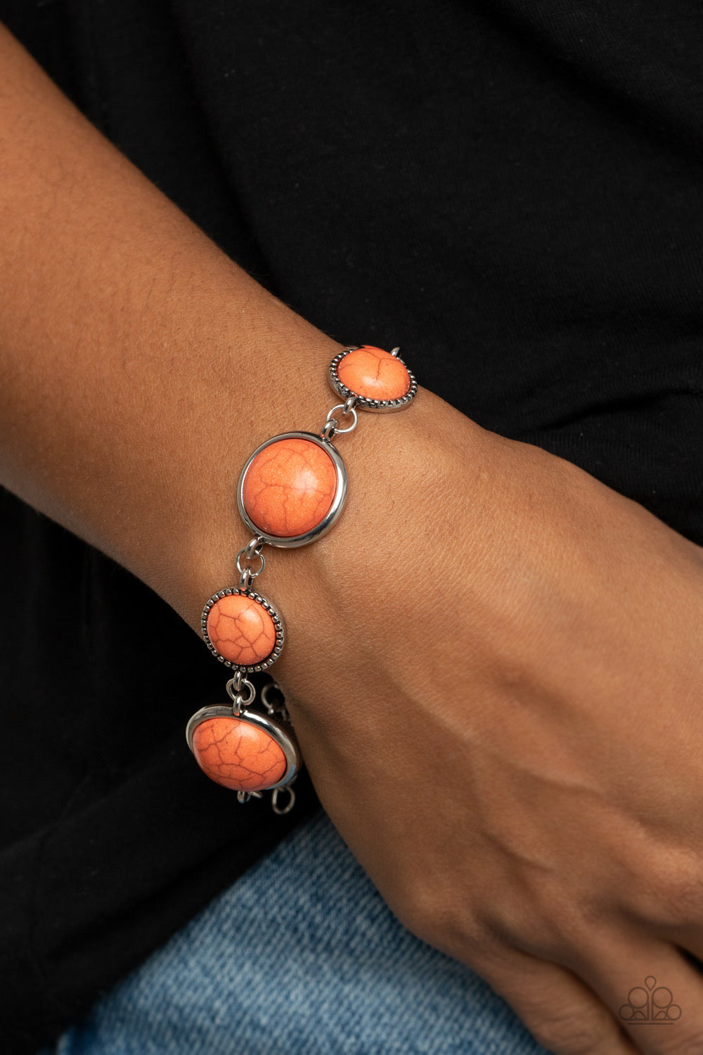 Paparazzi - Terrestrial Trailblazer - Orange Necklace and Turn Up The Terra - Orange Bracelet