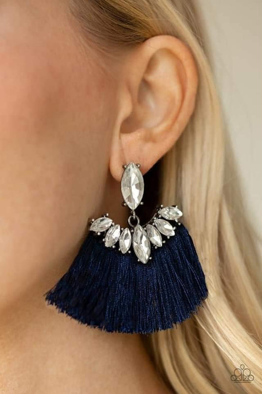 Paparazzi - Formal Flair Blue Earrings