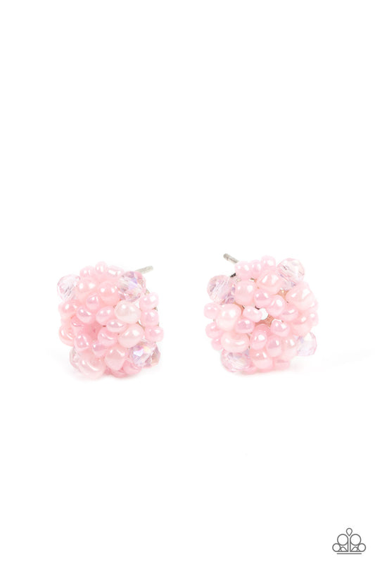 Paparazzi - Bunches of Bubbly - Pink Post Earrings