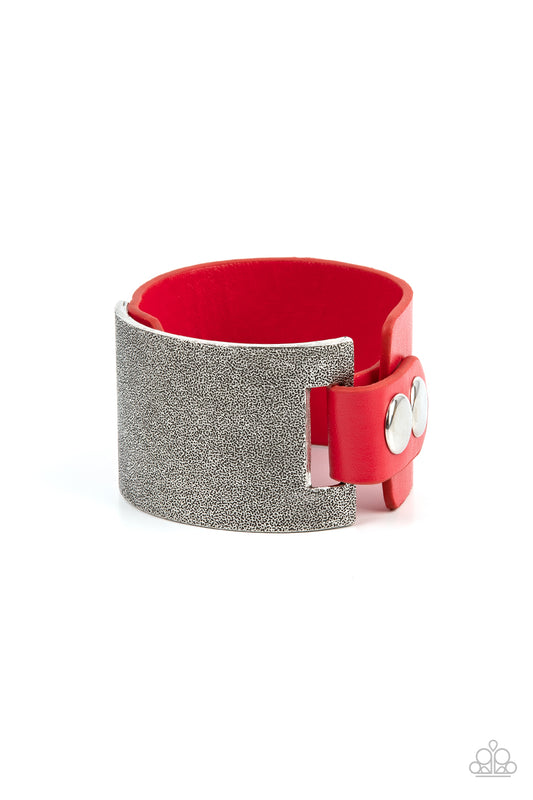 Studded Synchronism - Red Urban Bracelet